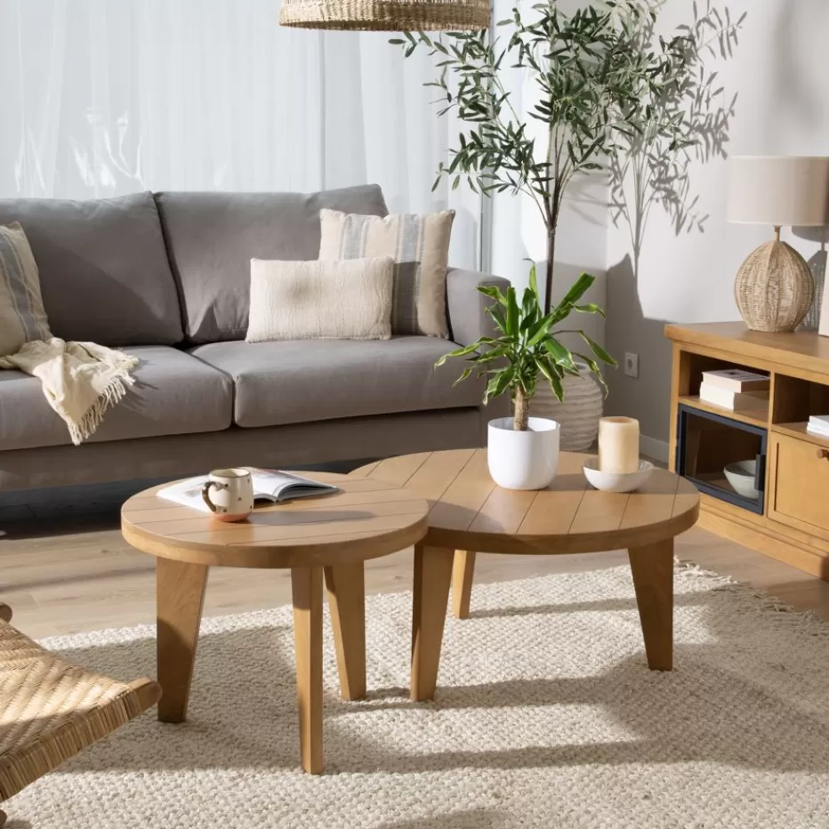 Best Sale Amaia Ensemble de 2 tables basses en bois massif de manguier Salon | Tables D'appoint