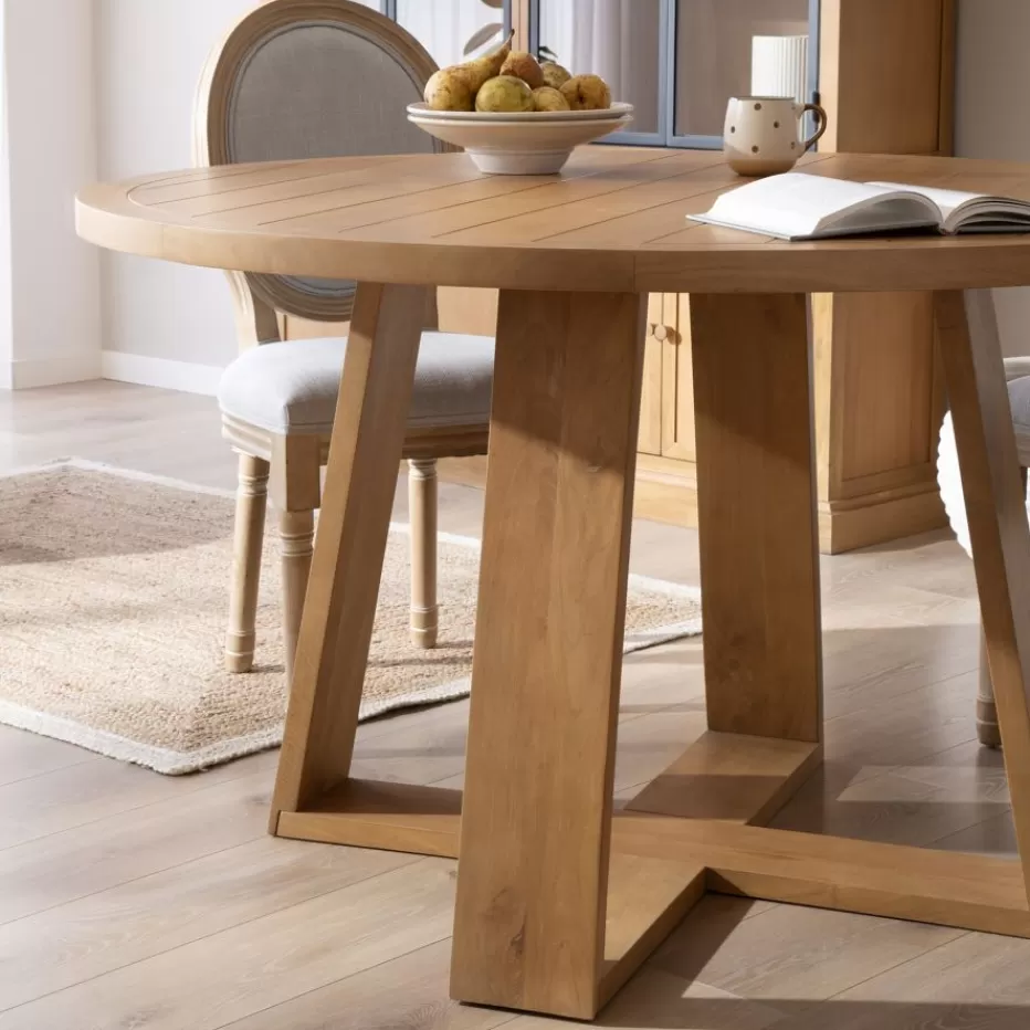 Best Sale Amaia Table à manger ronde en bois massif de manguier Salles À Manger | Tables Rondes