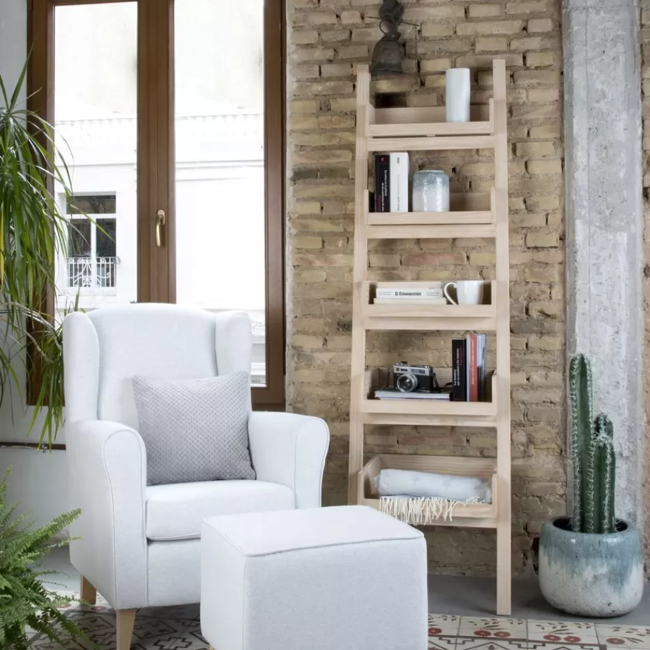 Best Sale Bassay étagère échelle en bois couleur naturelle Enfant Chambre Pour Jeunes Et Enfants | Étagères