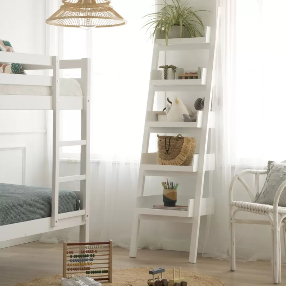 Cheap Bassay étagère échelle en bois laqué blanc Enfant Chambre Pour Jeunes Et Enfants | Étagères