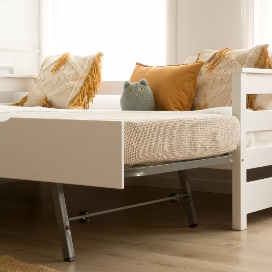 Outlet Bemy Lit nid pour matelas de 90x190 laqué en blanc Enfant Chambre Pour Jeunes Et Enfants | Lits Gigogne Et Lits Superposés