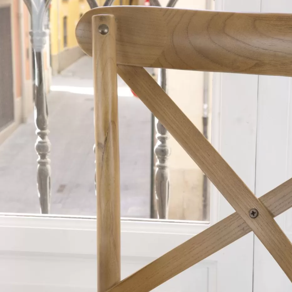 Clearance Bihar Chaise en bois massif d'orme couleur naturelle Salles À Manger | Chaises Cuisine