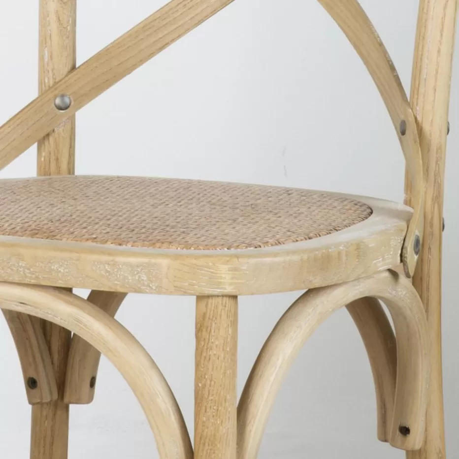 Discount Bihar Chaise en bois massif d'orme couleur naturelle antique Salles À Manger | Chaises Cuisine
