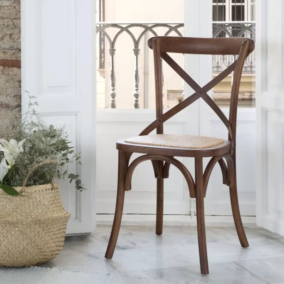 Cheap Bihar Chaise en bois massif d'orme couleur teck Salles À Manger | Chaises Cuisine