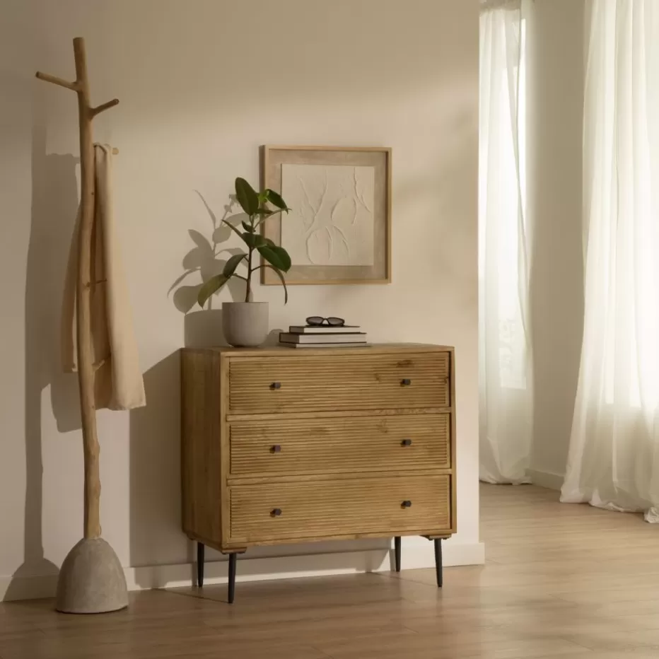 Hot Boreal Confortable en bois massif de manguier et métal Chambre | Meubles Tiroir