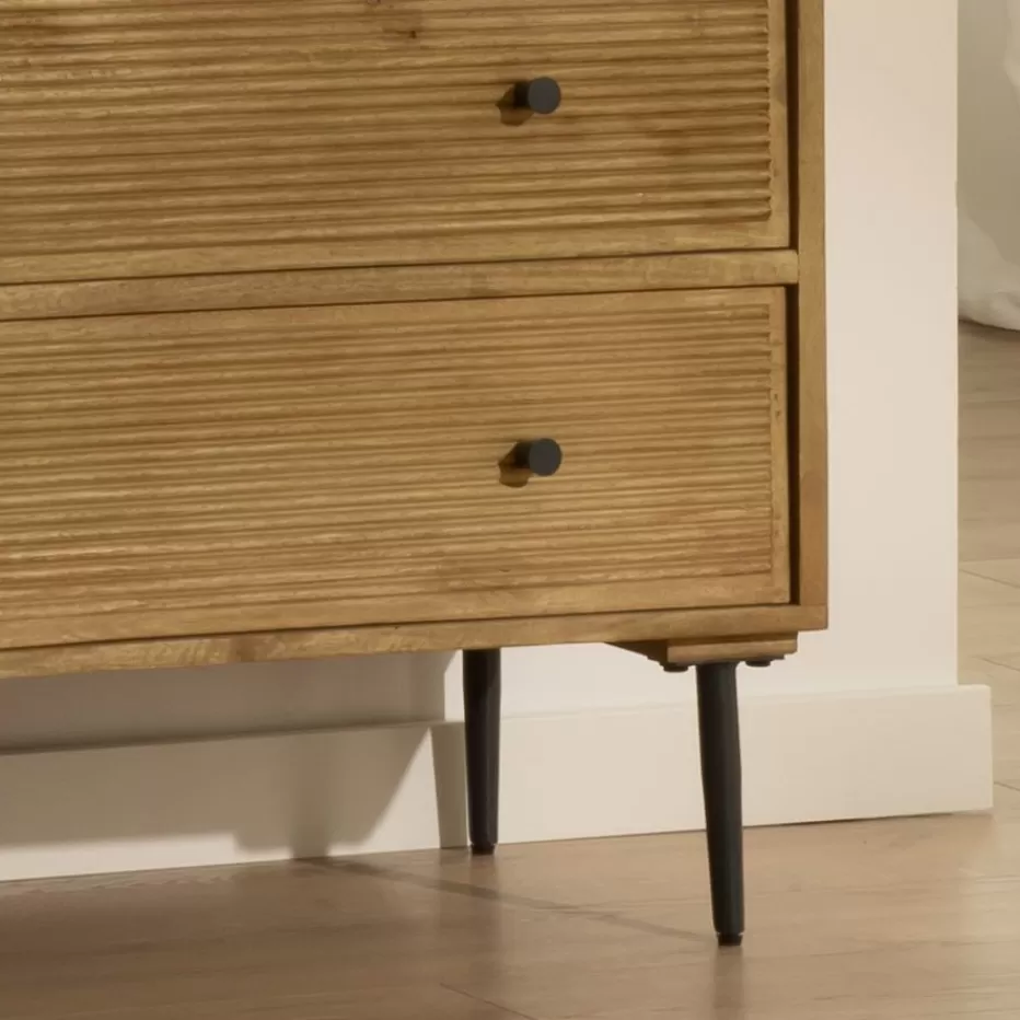 Hot Boreal Confortable en bois massif de manguier et métal Chambre | Meubles Tiroir