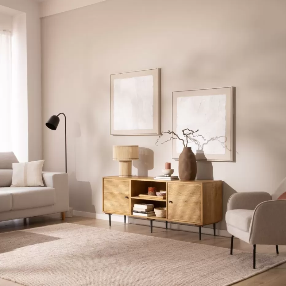 Flash Sale Boreal Meuble tv en bois massif de manguier et métal Salon | Meubles Tv