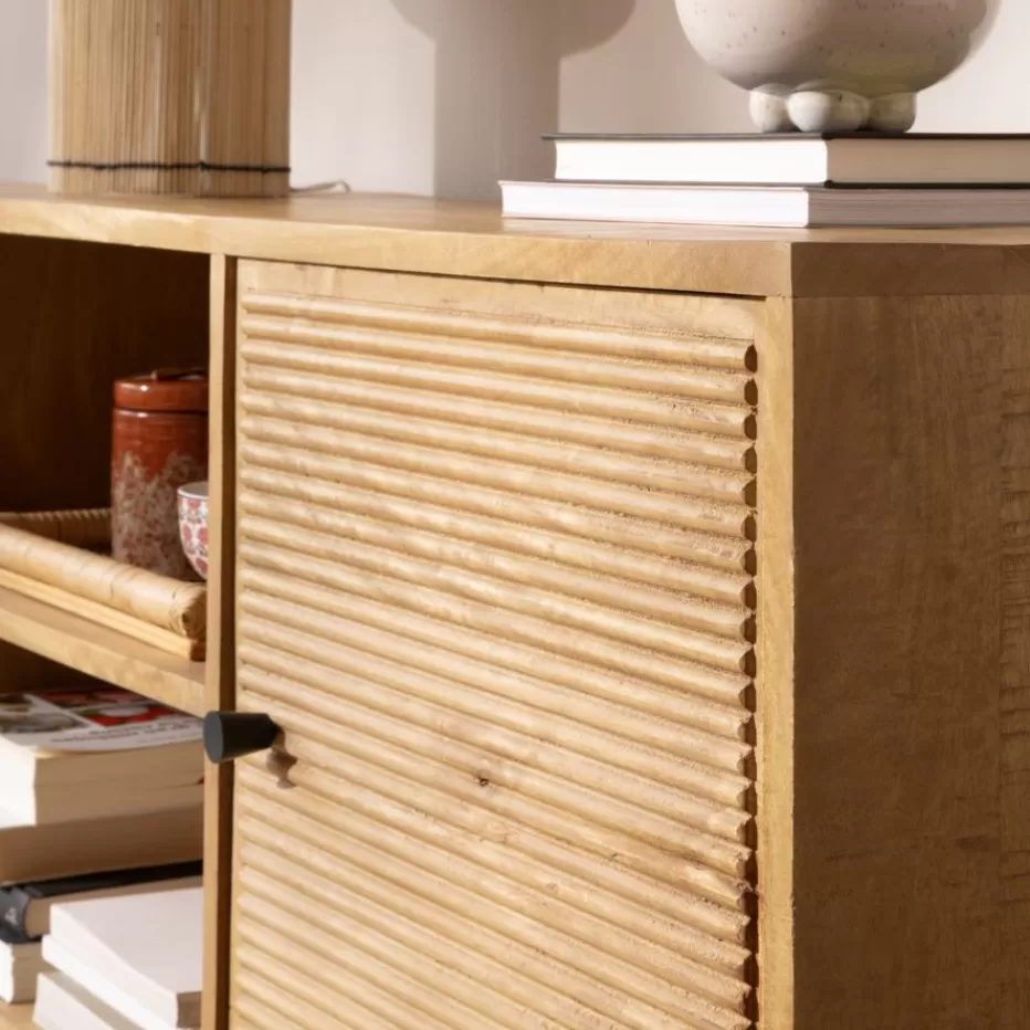 Flash Sale Boreal Meuble tv en bois massif de manguier et métal Salon | Meubles Tv