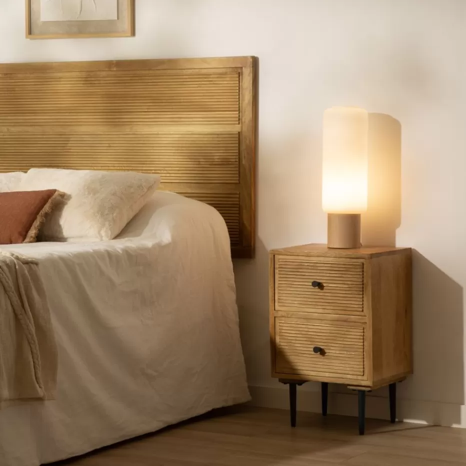 Outlet Boreal Table de nuit en bois massif de manguier et métal Chambre | Tables De Chevet