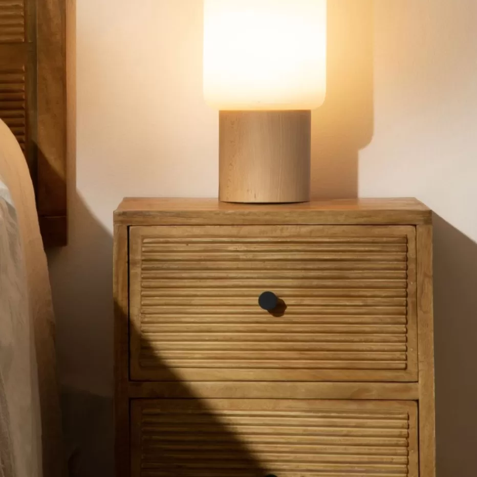 Outlet Boreal Table de nuit en bois massif de manguier et métal Chambre | Tables De Chevet