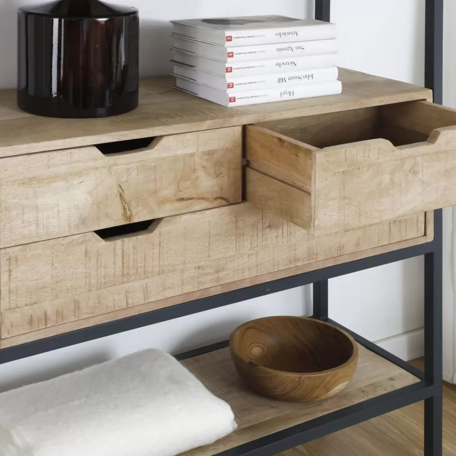 Shop Boston étagère en bois massif de manguier et métal Étagères