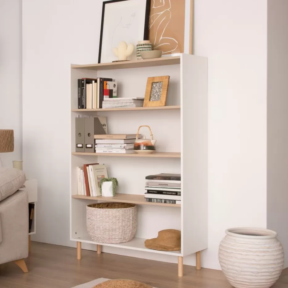 Flash Sale Canes étagère blanc mat et naturel duna Enfant Chambre Pour Jeunes Et Enfants | Meubles Auxiliaires