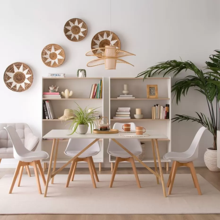 Flash Sale Canes étagère blanc mat et naturel duna Enfant Chambre Pour Jeunes Et Enfants | Meubles Auxiliaires