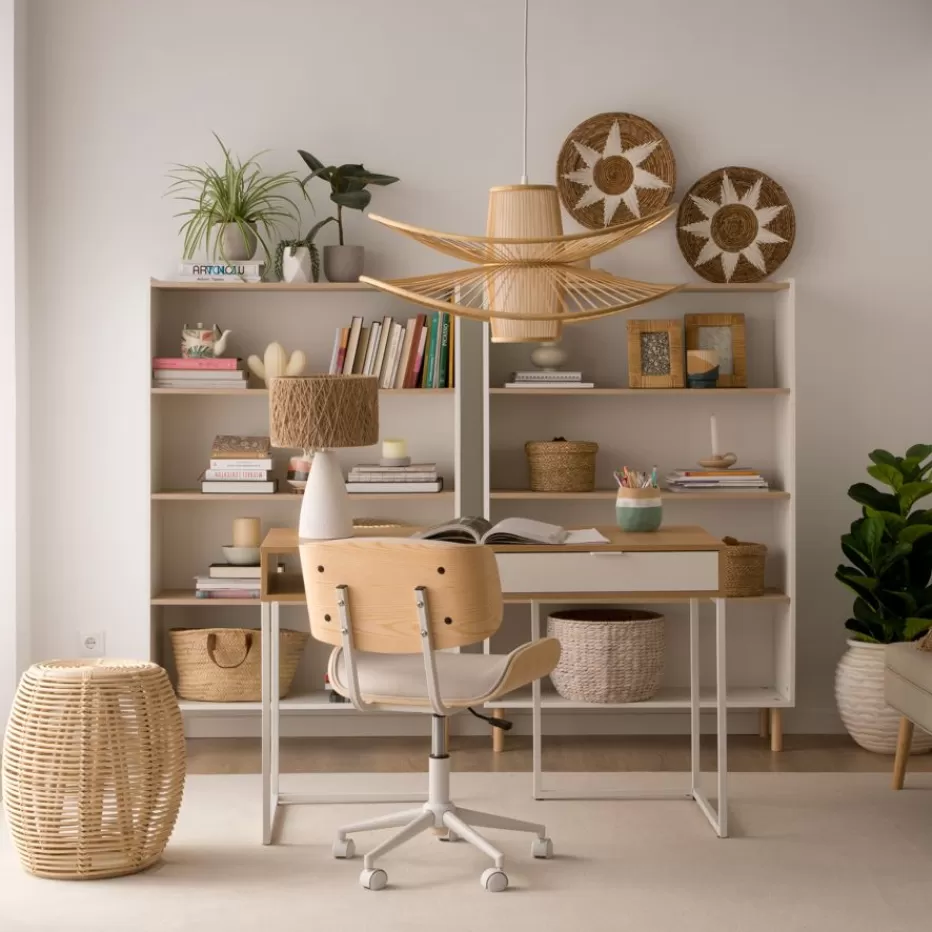 Flash Sale Canes étagère blanc mat et naturel duna Enfant Chambre Pour Jeunes Et Enfants | Meubles Auxiliaires