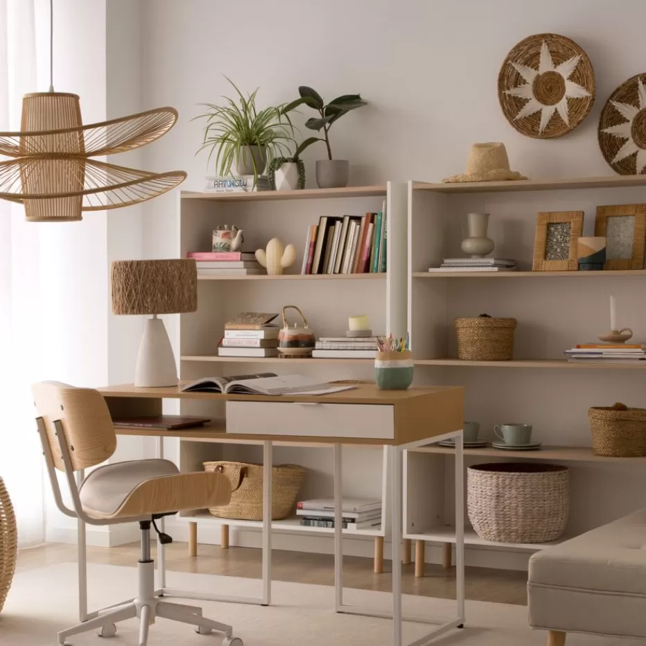 Flash Sale Canes étagère blanc mat et naturel duna Enfant Chambre Pour Jeunes Et Enfants | Meubles Auxiliaires