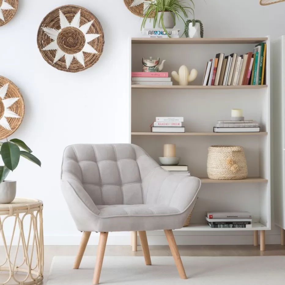 Flash Sale Canes étagère blanc mat et naturel duna Enfant Chambre Pour Jeunes Et Enfants | Meubles Auxiliaires