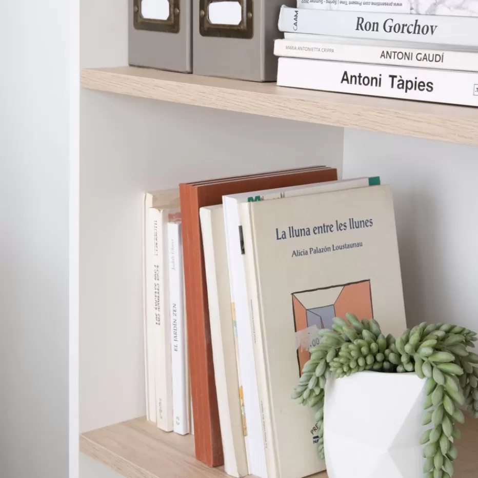 Flash Sale Canes étagère blanc mat et naturel duna Enfant Chambre Pour Jeunes Et Enfants | Meubles Auxiliaires