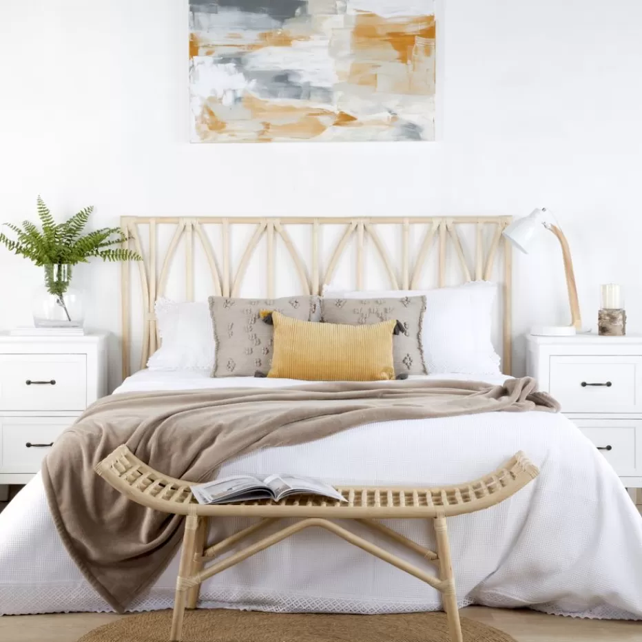 Best Sale Edna Tête de lit en rotin naturel pour lit de 150 et 160 Chambre | Têtes De Lit