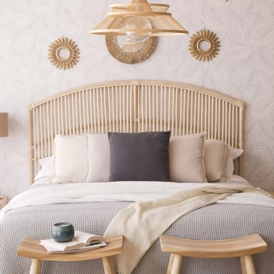 Fashion Elle Tête de lit en rotin naturel pour lit de 150 et 160 Chambre | Têtes De Lit