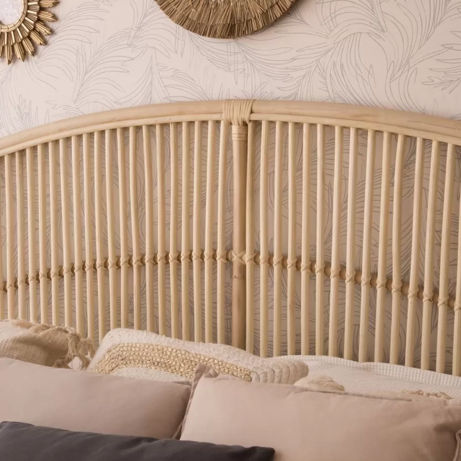Fashion Elle Tête de lit en rotin naturel pour lit de 150 et 160 Chambre | Têtes De Lit