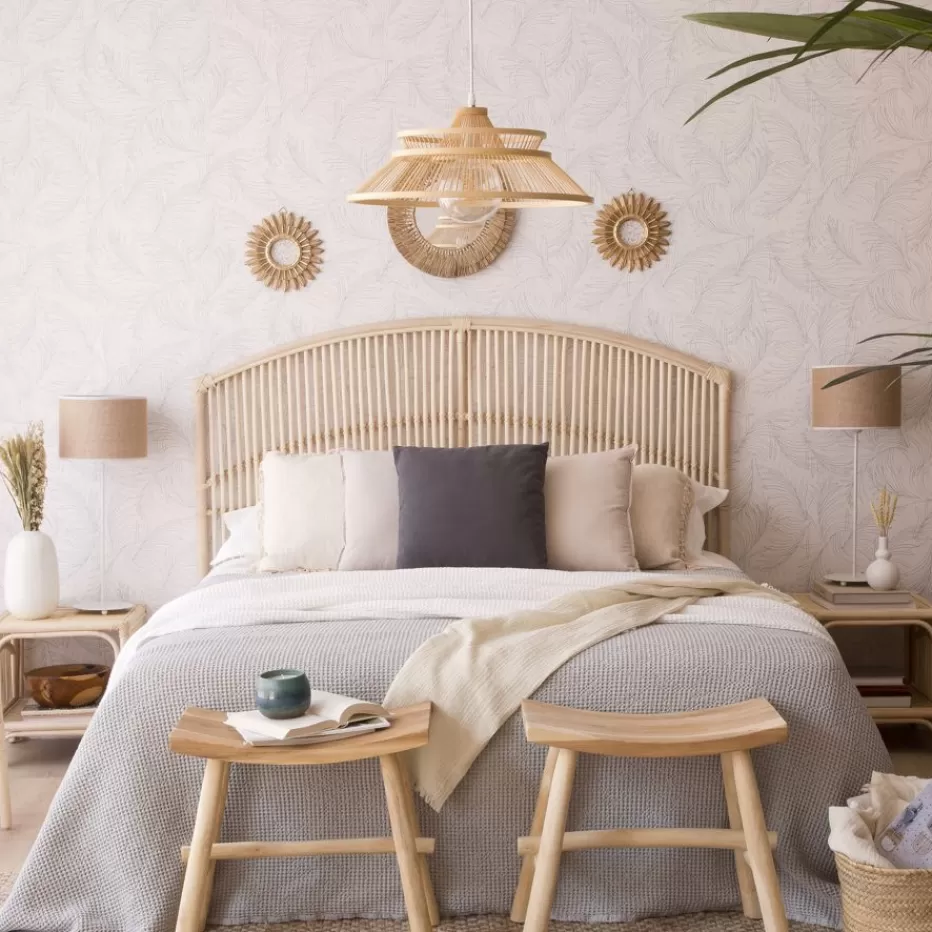Fashion Elle Tête de lit en rotin naturel pour lit de 150 et 160 Chambre | Têtes De Lit