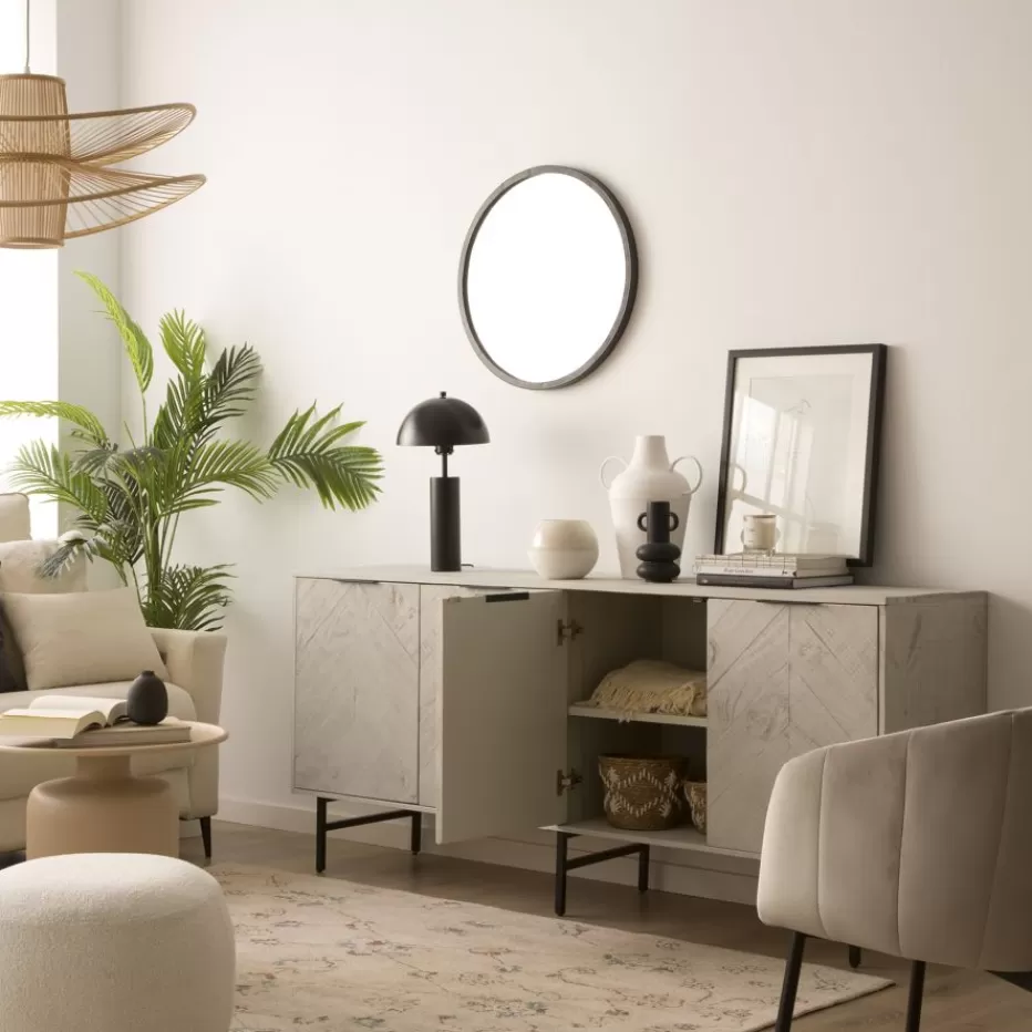 Hot Enzo Buffet en bois massif et métal couleur blanc wild Salles À Manger | Buffets Et Vitrines