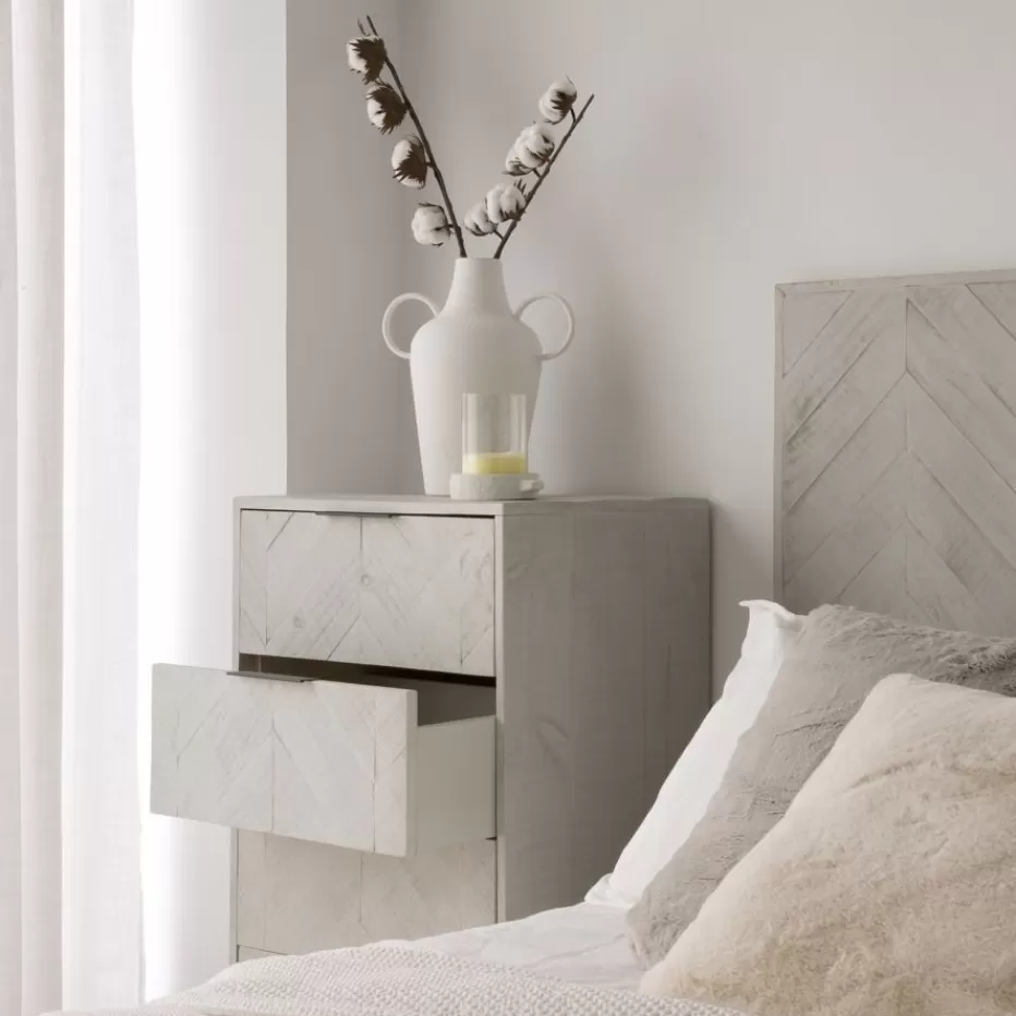 Hot Enzo Symphonier en bois massif et métal couleur blanc wild Chambre | Commodes Et Chiffonniers
