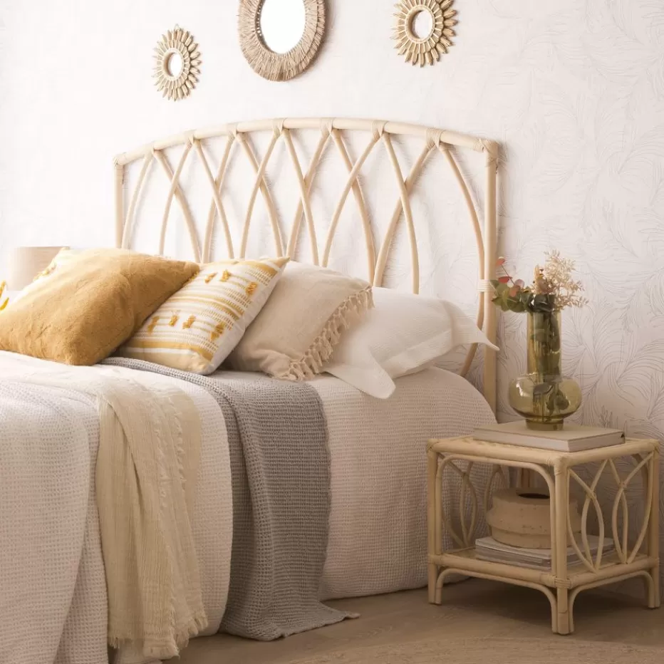 Outlet Ezar Tête de lit en rotin naturel pour lit de 150 et 160 Chambre | Têtes De Lit