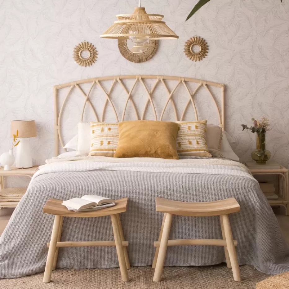 Outlet Ezar Tête de lit en rotin naturel pour lit de 150 et 160 Chambre | Têtes De Lit