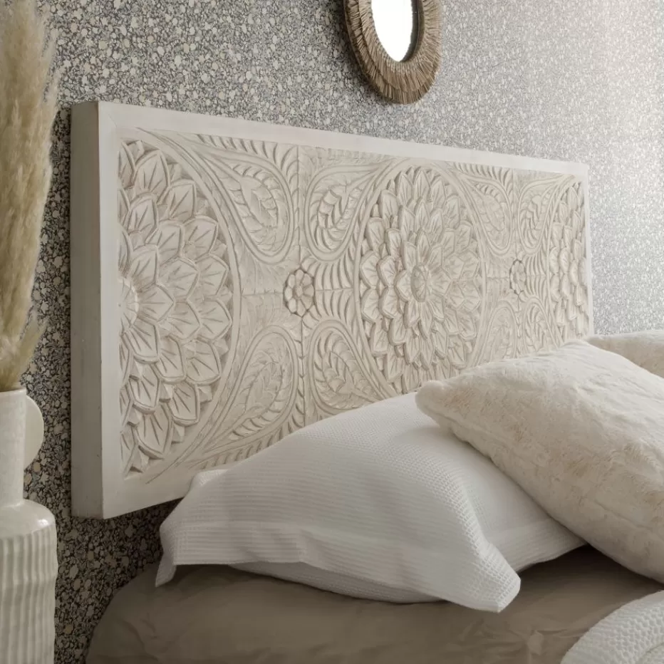 Clearance Fiore Tête de lit en bois sculpté pour lit de 150 et 160 Chambre | Têtes De Lit