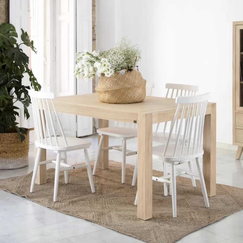 Store Gael Table à manger extensible rectangulaire 160/210 en bois couleur naturelle Salles À Manger | Tables En Bois