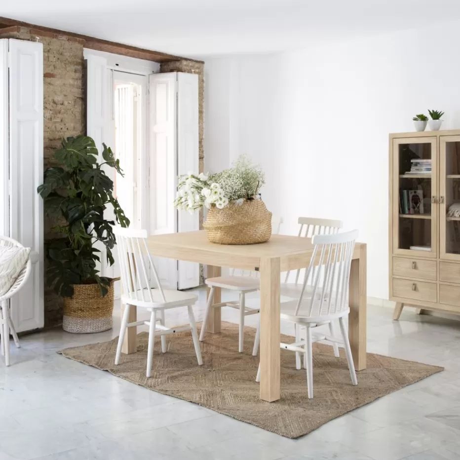 Store Gael Table à manger extensible rectangulaire 160/210 en bois couleur naturelle Salles À Manger | Tables En Bois