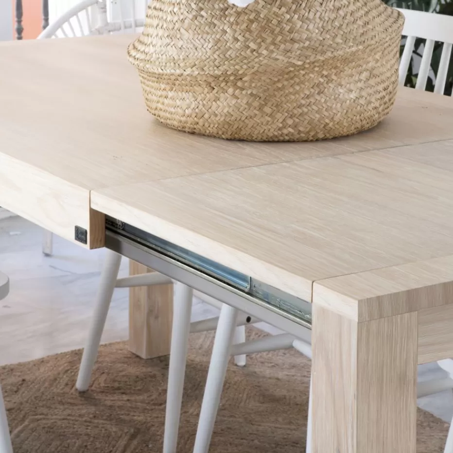 Store Gael Table à manger extensible rectangulaire 160/210 en bois couleur naturelle Salles À Manger | Tables En Bois