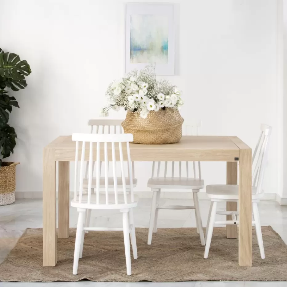 New Gael Table à manger extensible rectangulaire 140/190 en bois couleur naturelle Salles À Manger | Tables En Bois