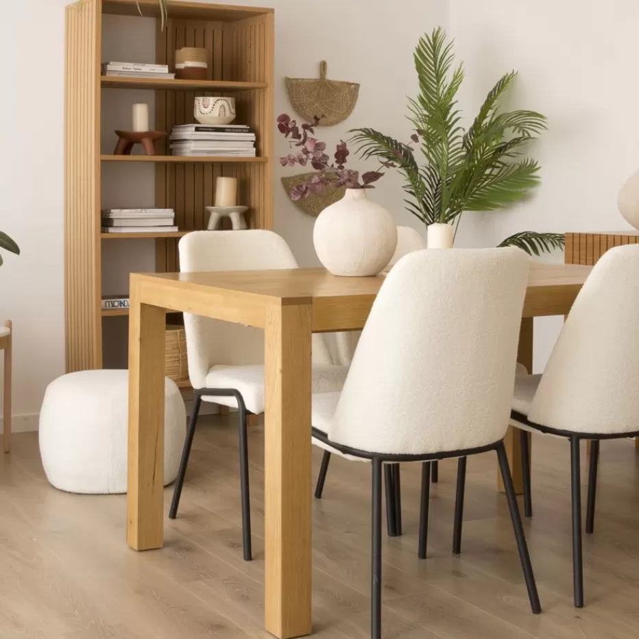 Best Gael Table à manger extensible rectangulaire 140/190 en bois massif de chêne Salles À Manger | Tables En Bois