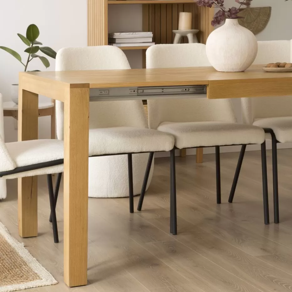 Best Gael Table à manger extensible rectangulaire 140/190 en bois massif de chêne Salles À Manger | Tables En Bois