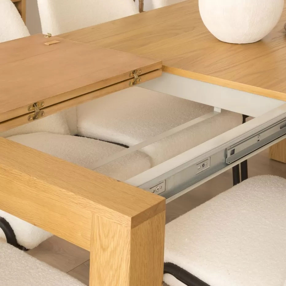 Best Gael Table à manger extensible rectangulaire 140/190 en bois massif de chêne Salles À Manger | Tables En Bois