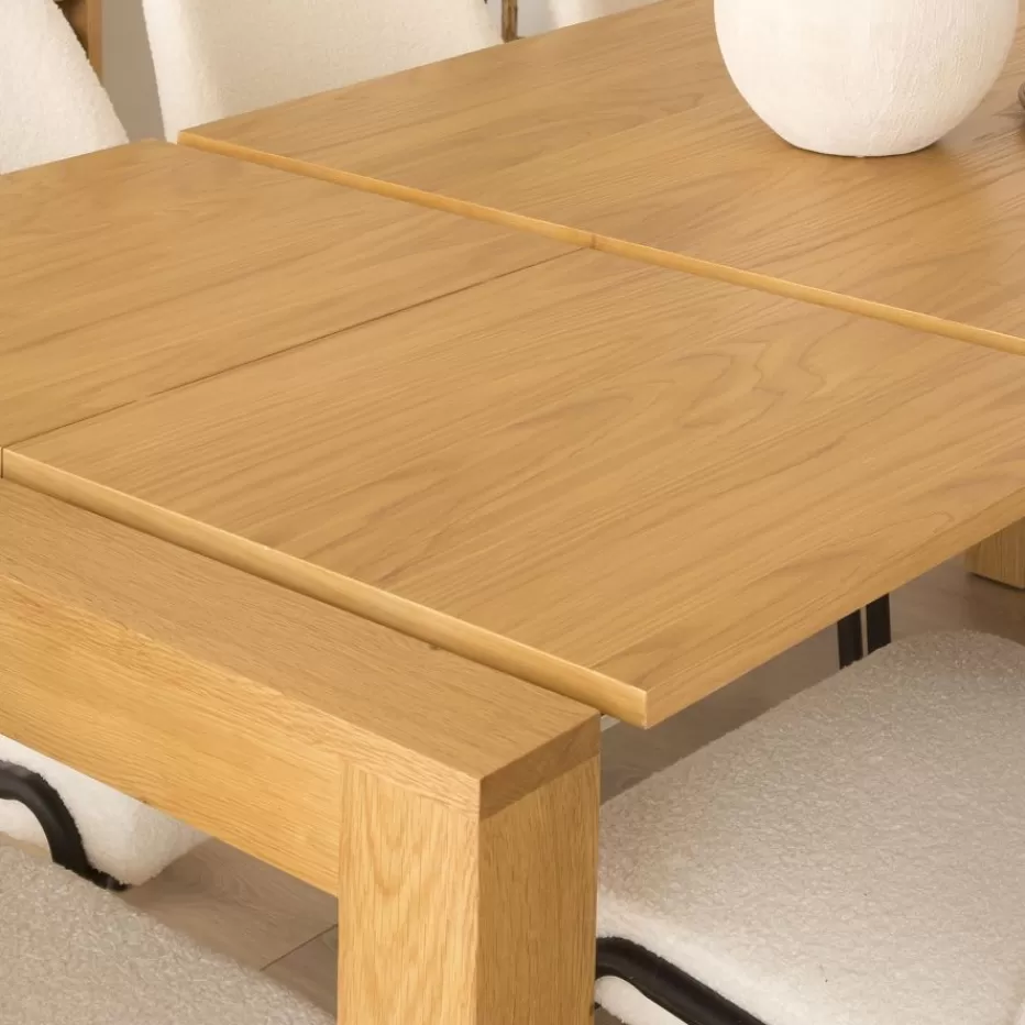Best Gael Table à manger extensible rectangulaire 140/190 en bois massif de chêne Salles À Manger | Tables En Bois