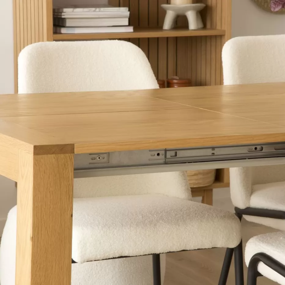 Best Gael Table à manger extensible rectangulaire 140/190 en bois massif de chêne Salles À Manger | Tables En Bois