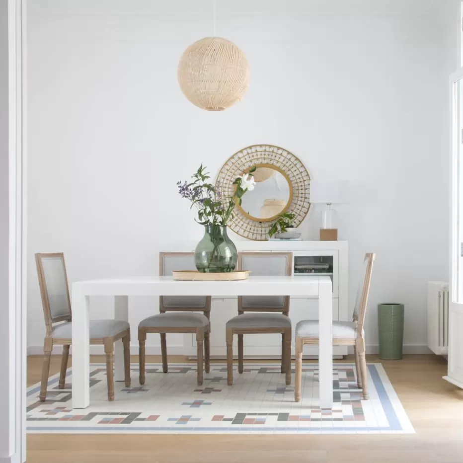 Discount Gael Table à manger rectangulaire extensible 140/190 en bois laqué blanc Salles À Manger | Tables Blanches