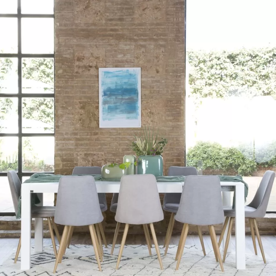 Fashion Gael Table à manger rectangulaire extensible 160/210 en bois laqué blanc Salles À Manger | Tables Blanches