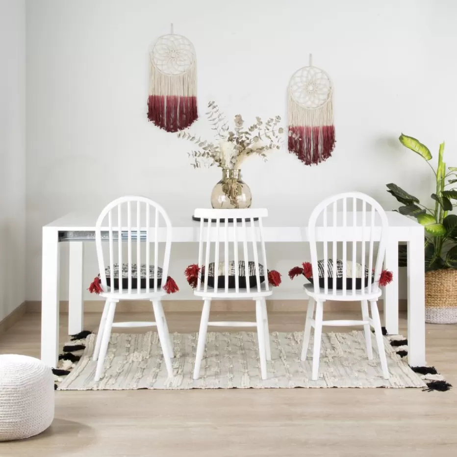 Fashion Gael Table à manger rectangulaire extensible 160/210 en bois laqué blanc Salles À Manger | Tables Blanches