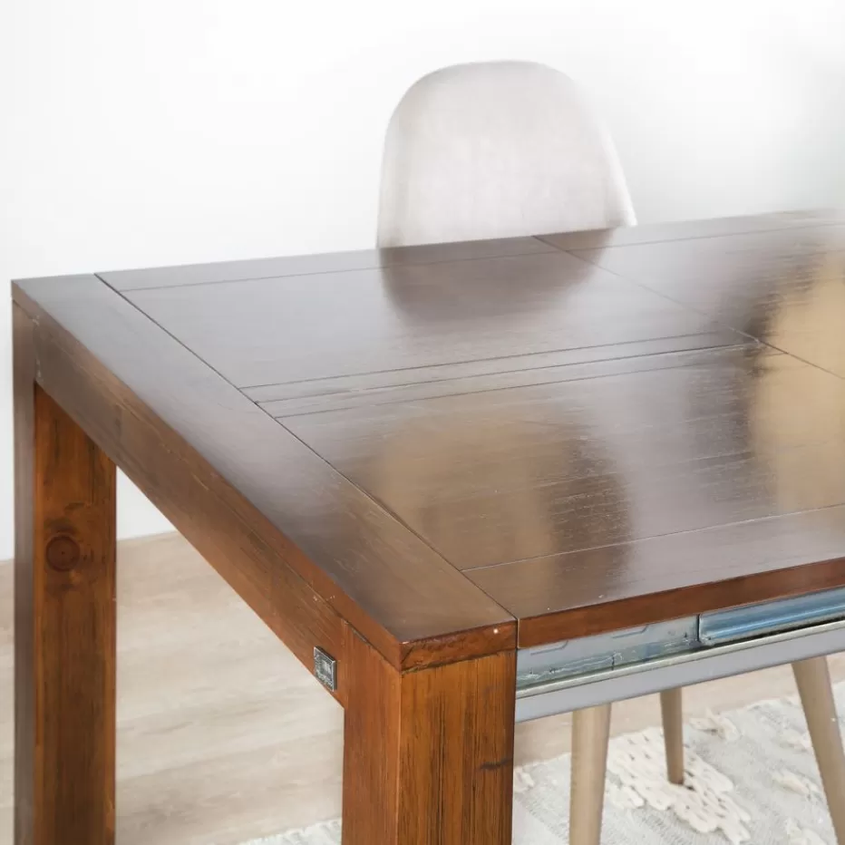 Best Gael Table à manger rectangulaire extensible 160/210 en bois massif de couleur teck Salles À Manger | Tables En Bois