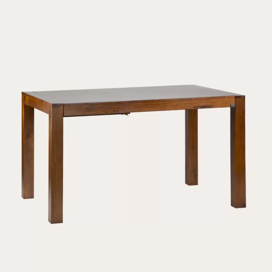 Store Gael Table à manger rectangulaire extensible 140/190 en bois massif de couleur teck Salles À Manger | Tables En Bois