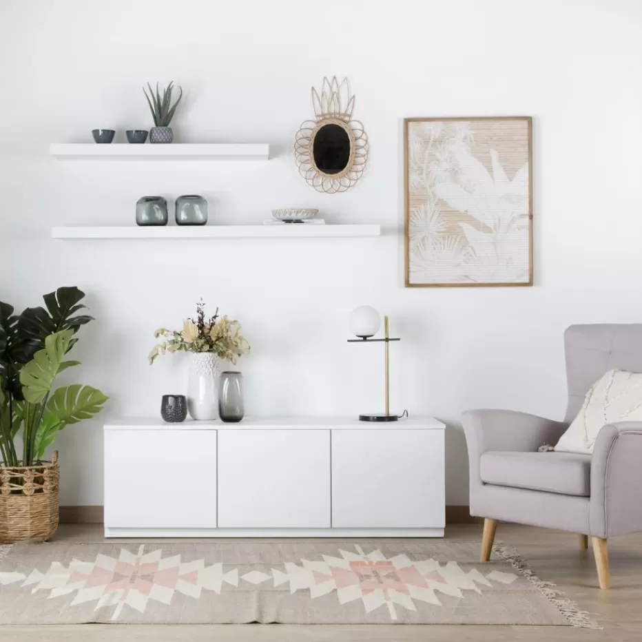 Sale Gante étagère murale laqué blanche de 150 cm Étagères Murales Et Cubes | Étagères Murales Et Cubes