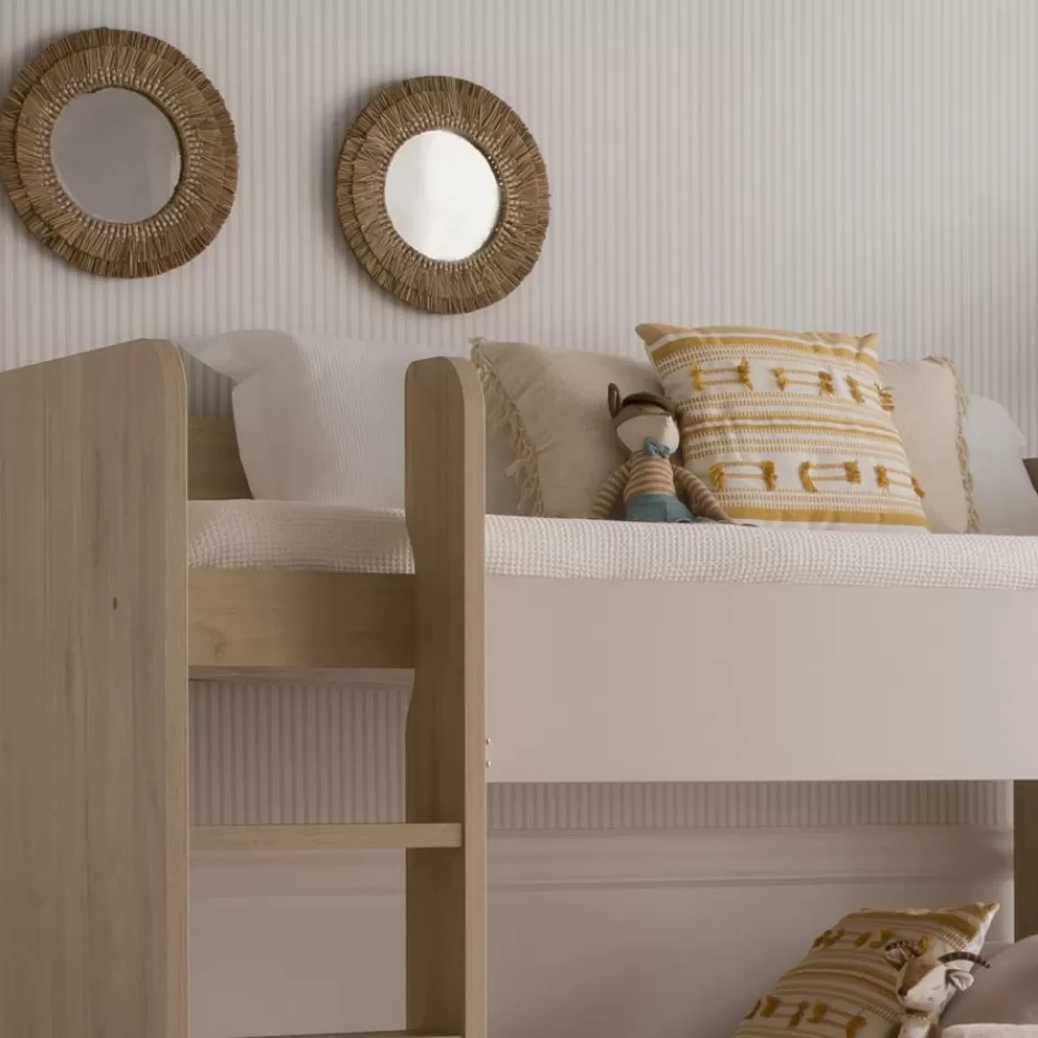 Discount Hansel Lit superposé avec lit gigogne pour matelas de 90x190 avec échelle à gauche Enfant Chambre Pour Jeunes Et Enfants | Lits Gigogne Et Lits Superposés
