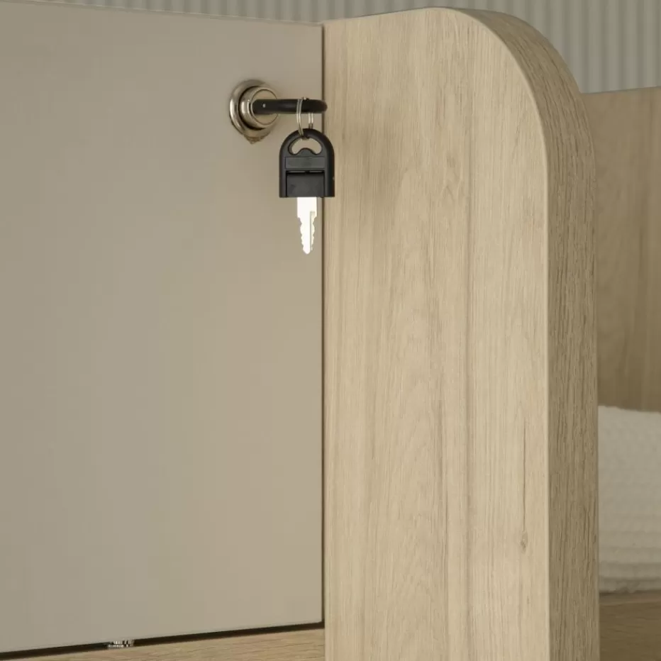 Discount Hansel Lit superposé avec lit gigogne pour matelas de 90x190 avec échelle à gauche Enfant Chambre Pour Jeunes Et Enfants | Lits Gigogne Et Lits Superposés