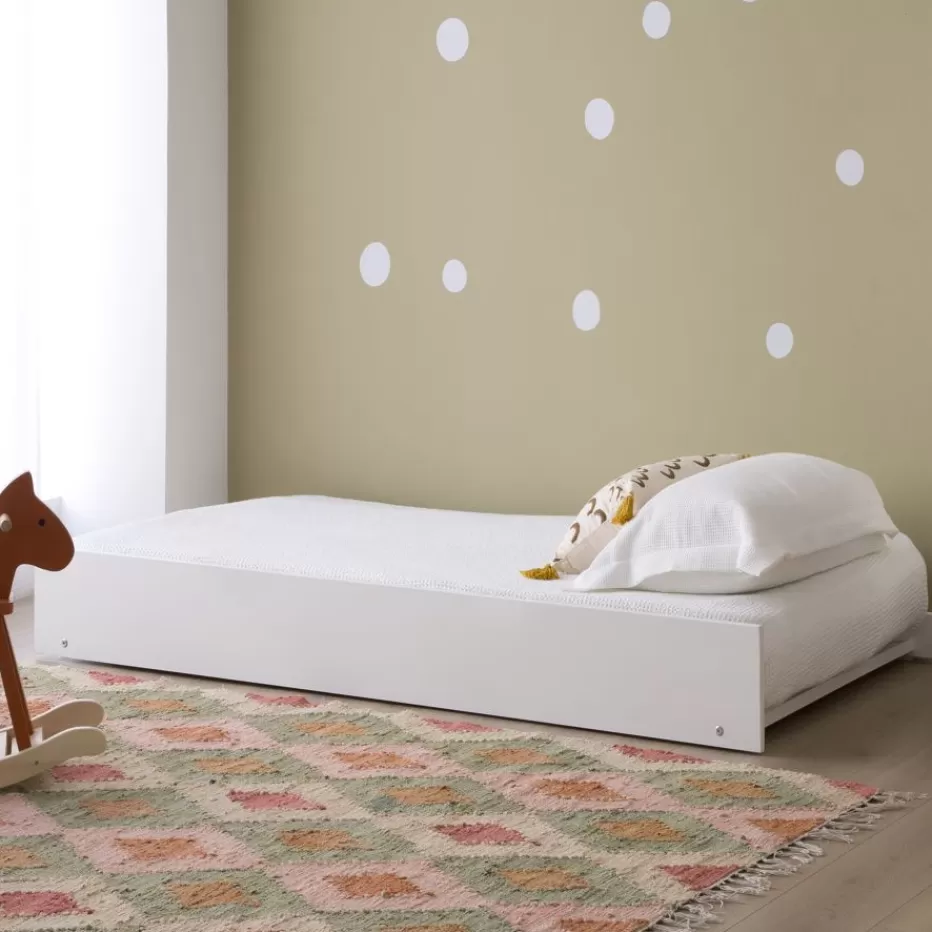 New Haus Cama con forma de casa y somier de arrastre para colchón de 90x190 lacada e Enfant Chambre Pour Jeunes Et Enfants | Lits Gigogne Et Lits Superposés