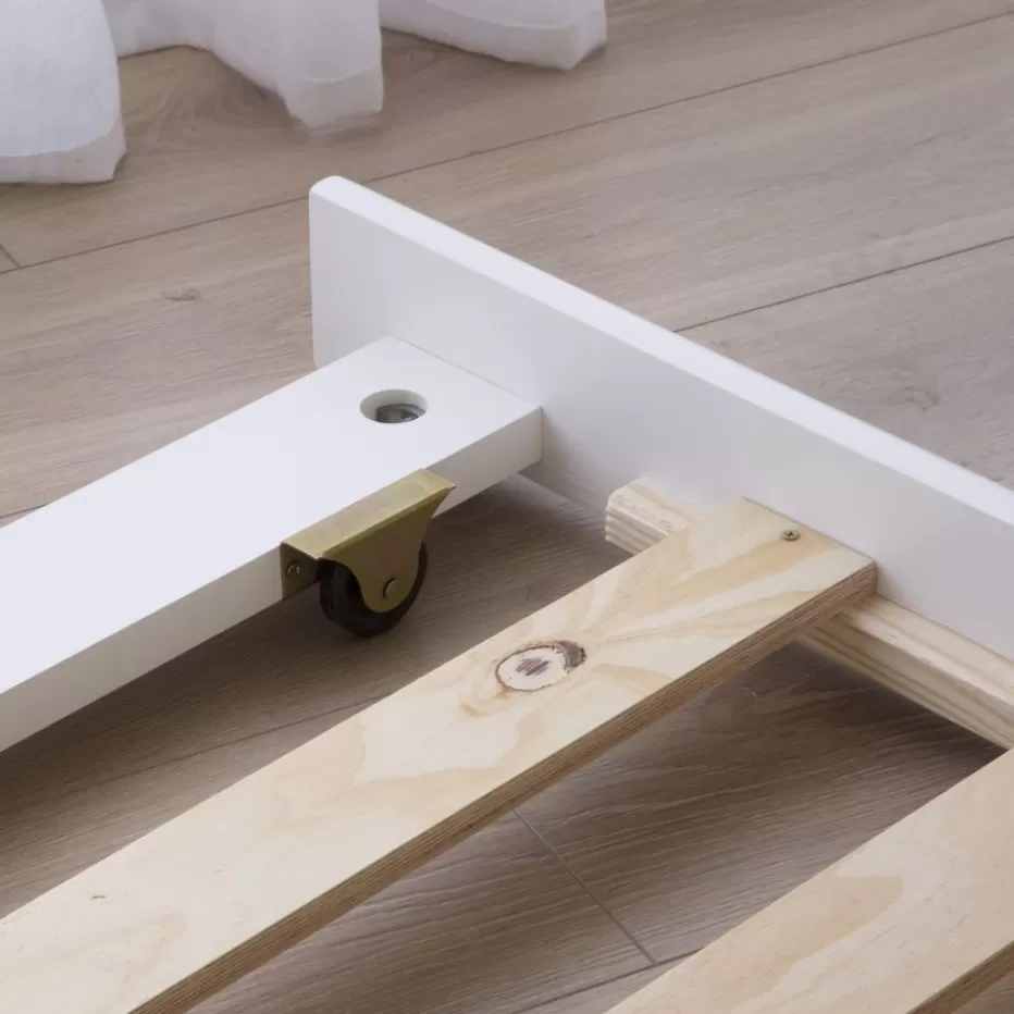 New Haus Cama con forma de casa y somier de arrastre para colchón de 90x190 lacada e Enfant Chambre Pour Jeunes Et Enfants | Lits Gigogne Et Lits Superposés
