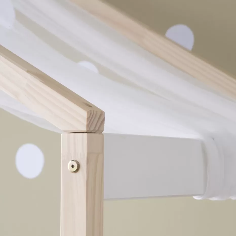 New Haus Cama con forma de casa y somier de arrastre para colchón de 90x190 lacada e Enfant Chambre Pour Jeunes Et Enfants | Lits Gigogne Et Lits Superposés